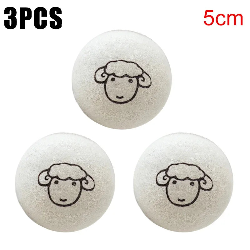 1/3/6PCS Wool Dryer Balls Fabric Virgin Reusable Softener Laundry 5cm Dry Kit Ball Practical Home Washing Balls Wool Dryer Balls
