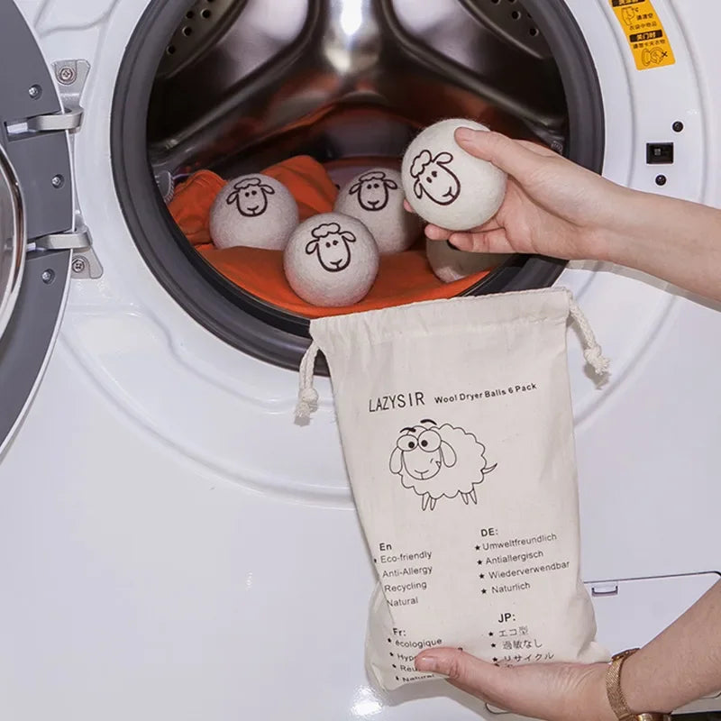 1/3/6PCS Wool Dryer Balls Fabric Virgin Reusable Softener Laundry 5cm Dry Kit Ball Practical Home Washing Balls Wool Dryer Balls