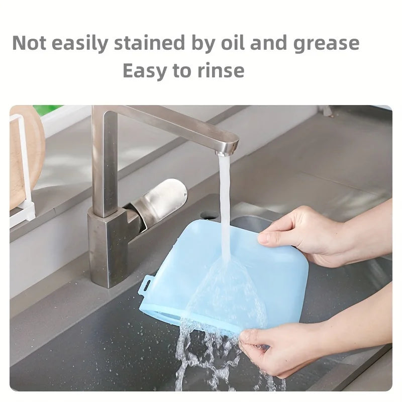1/3/4 Pcs Silicone Food Storage Bags, Leakproof and Sealable, for Vegetables and Fruits,Freezer Safe,Kitchen Organization