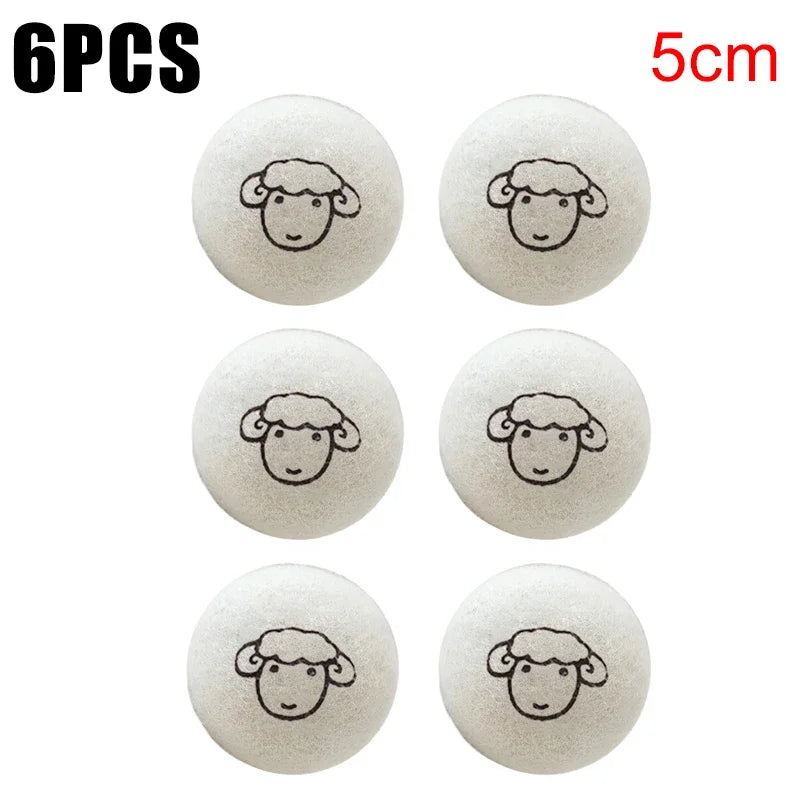 1/3/6PCS Wool Dryer Balls Fabric Virgin Reusable Softener Laundry 5cm Dry Kit Ball Practical Home Washing Balls Wool Dryer Balls