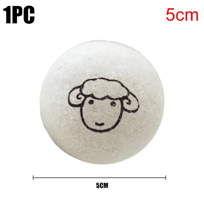 1/3/6PCS Wool Dryer Balls Fabric Virgin Reusable Softener Laundry 5cm Dry Kit Ball Practical Home Washing Balls Wool Dryer Balls